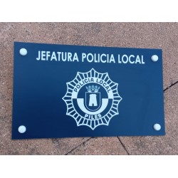 Placa señaletica policia local